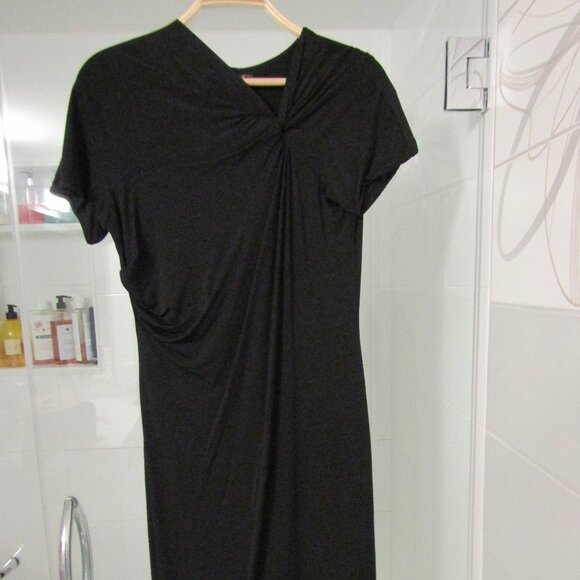 ROBERTO CAVALLI Asymmetrical Black Stretchy Dress--Size 46/10 - Picture 1 of 8